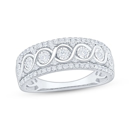 Diamond Twist Anniversary Ring 1/2 ct tw 10K White Gold