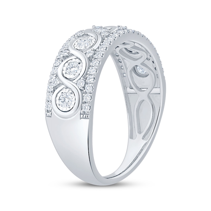 Main Image 2 of Diamond Twist Anniversary Ring 1/2 ct tw 10K White Gold