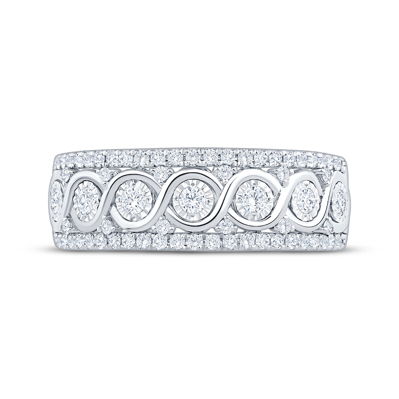 Main Image 3 of Diamond Twist Anniversary Ring 1/2 ct tw 10K White Gold