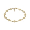 Thumbnail Image 1 of Italian Brilliance Diamond-Cut Diamond-Shaped Link Bracelet 14K Yellow Gold 8.5&quot;