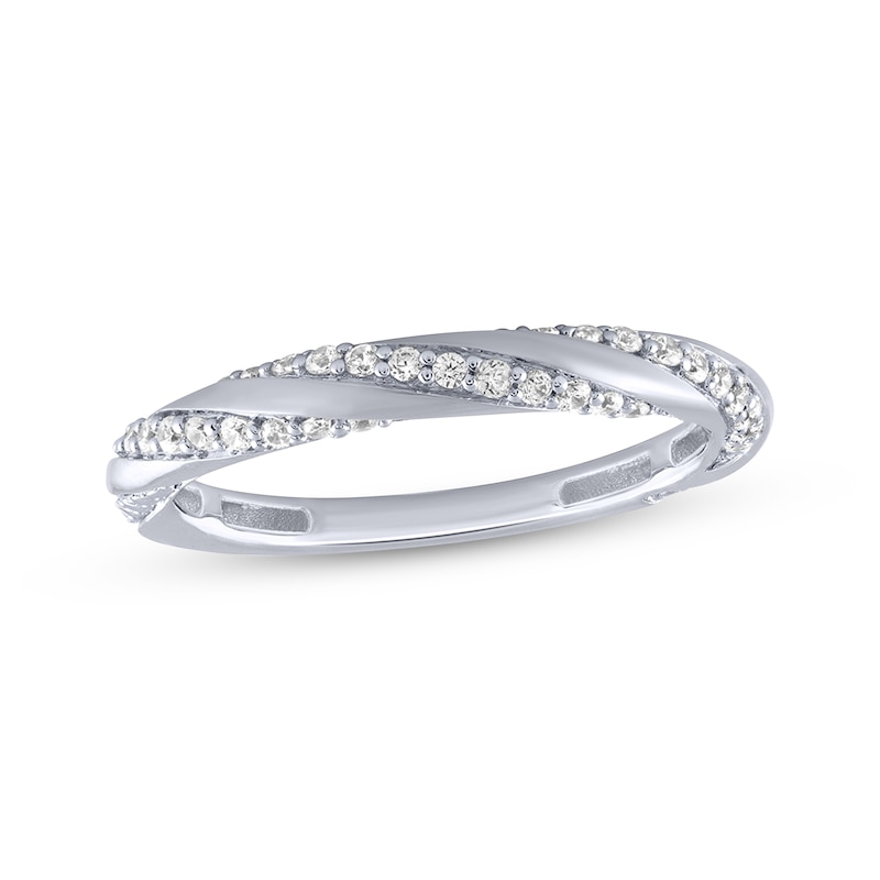 Main Image 1 of Diamond Twist Anniversary Ring 1/4 ct tw 10K White Gold