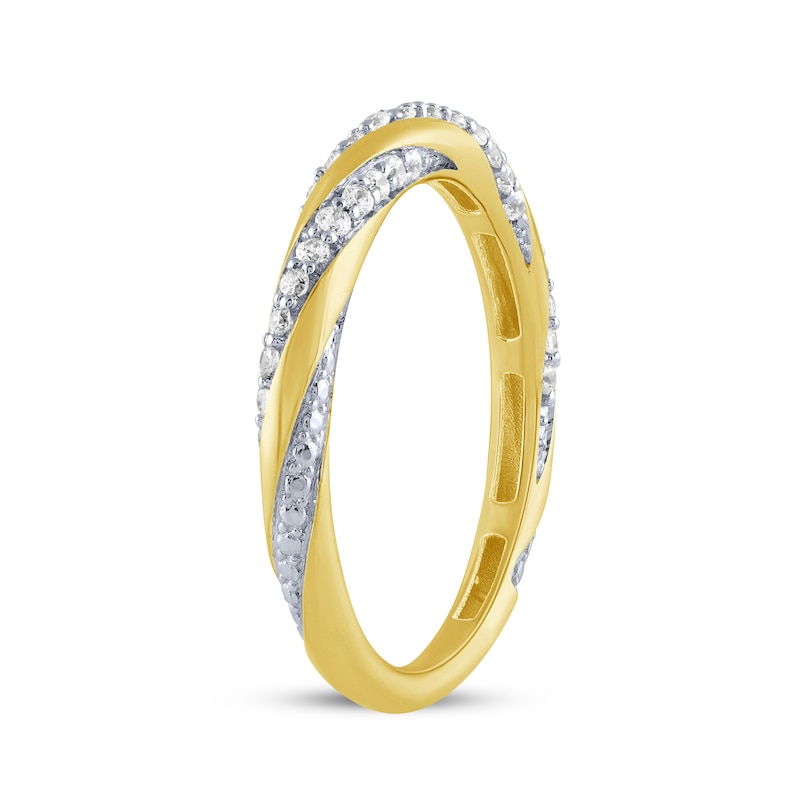 Main Image 2 of Diamond Twist Anniversary Ring 1/4 ct tw 10K Yellow Gold