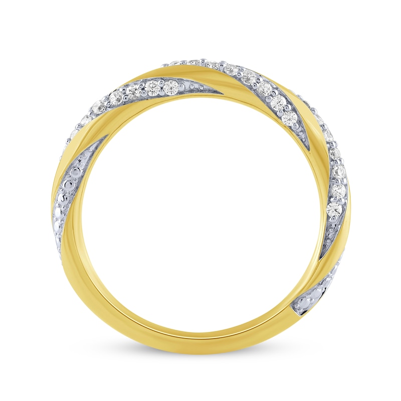 Main Image 3 of Diamond Twist Anniversary Ring 1/4 ct tw 10K Yellow Gold