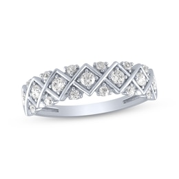 Diamond Geometric Anniversary Ring 1/2 ct tw 14K White Gold