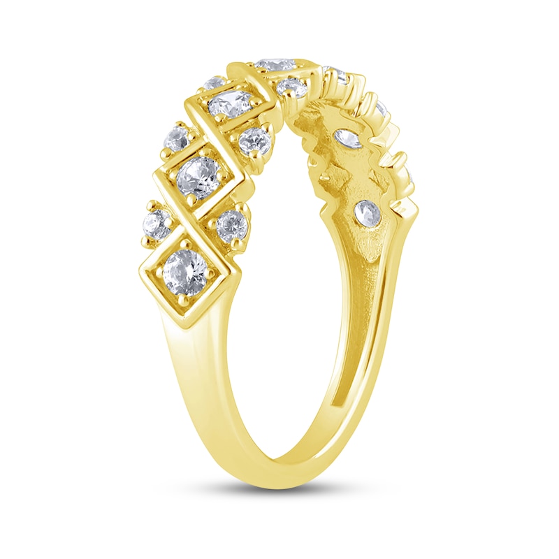 Main Image 2 of Now + Forever Diamond Geometric Anniversary Ring 1/2 ct tw 14K Yellow Gold