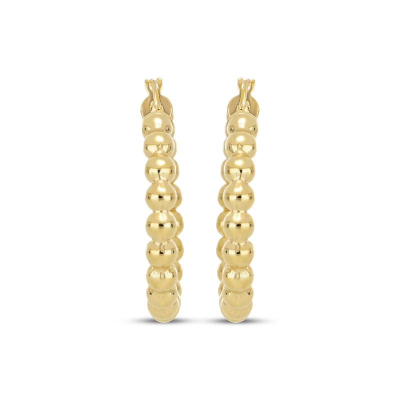 Main Image 2 of Beaded Hoop Earrings 10K Yellow Gold 20mm