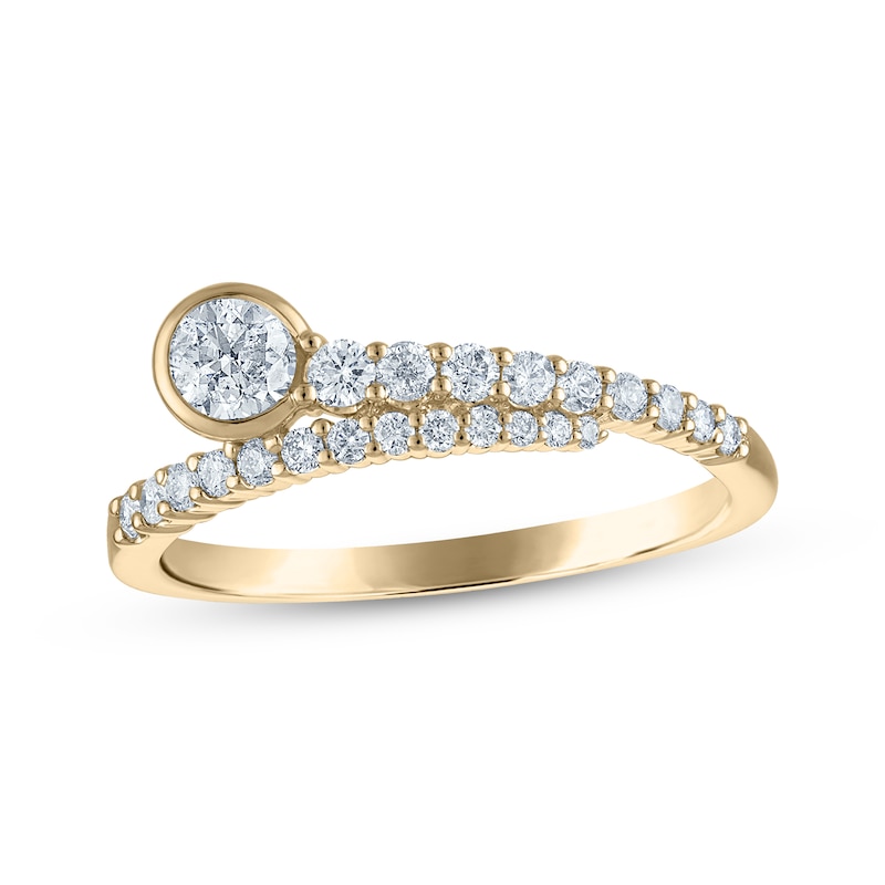 Milestones Diamond Bypass Anniversary Ring 1/2 ct tw 14K Yellow Gold