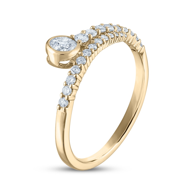 Milestones Diamond Bypass Anniversary Ring 1/2 ct tw 14K Yellow Gold