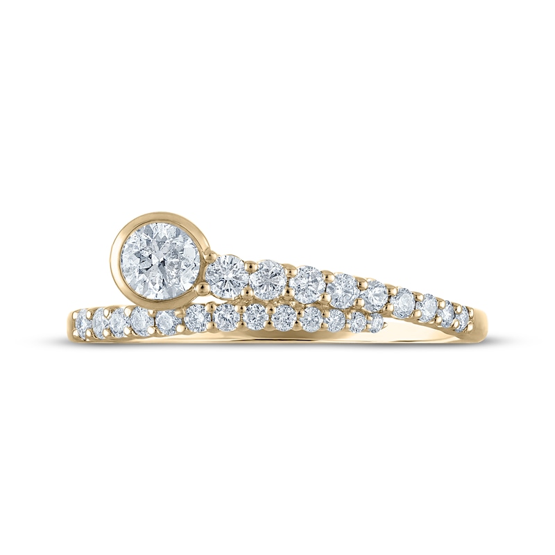 Milestones Diamond Bypass Anniversary Ring 1/2 ct tw 14K Yellow Gold