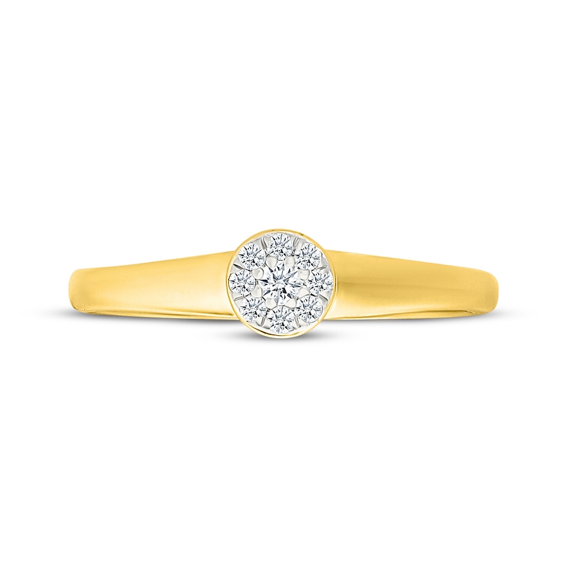 Main Image 4 of Multi-Diamond Promise Ring 1/10 ct tw 10K Yellow Gold