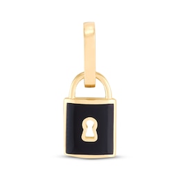 Charmed Memories Enamel Padlock Charm 10K Yellow Gold