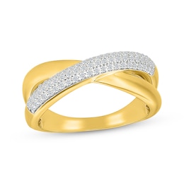 Diamond Crossover Fashion Ring 1/4 ct tw 10K Yellow Gold