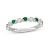 Thumbnail Image 0 of Neil Lane Diamond & Natural Emerald Anniversary Ring 1/5 ct tw 14K White Gold