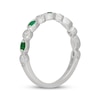 Thumbnail Image 1 of Neil Lane Diamond & Natural Emerald Anniversary Ring 1/5 ct tw 14K White Gold