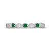 Thumbnail Image 2 of Neil Lane Diamond & Natural Emerald Anniversary Ring 1/5 ct tw 14K White Gold