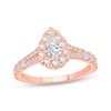 Thumbnail Image 1 of Lab-Grown Diamonds by KAY Pear-Shaped Halo Engagement Ring 1 ct tw 14K Rose Gold