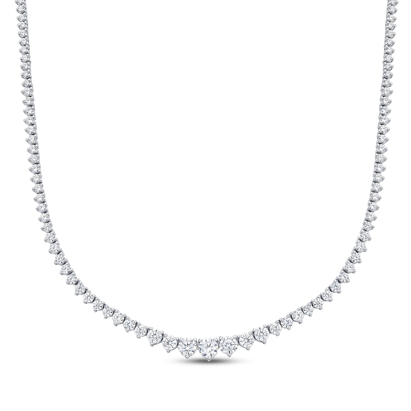 Main Image 1 of Lab-Grown Diamonds by KAY Riviera Necklace 4 ct tw 14K White Gold 16&quot;