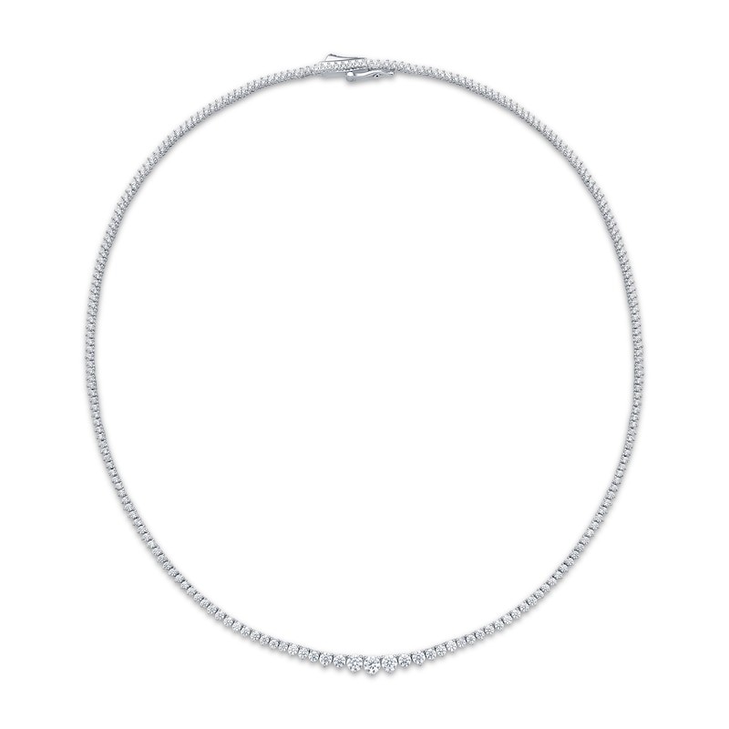 Main Image 2 of Lab-Grown Diamonds by KAY Riviera Necklace 4 ct tw 14K White Gold 16&quot;