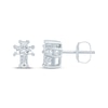 Thumbnail Image 2 of Lab-Created Diamonds by KAY Solitaire Cross Earrings 1-1/4 ct tw 14K White Gold (F/SI2)