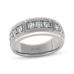 Men's THE LEO First Light Diamond Trios Wedding Band 3/4 ct tw 14K White Gold