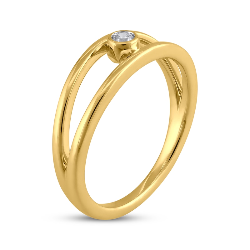 Main Image 2 of STUDIO BY KAY Diamond Split-Shank Ring 1/20 ct tw 10K Yellow Gold