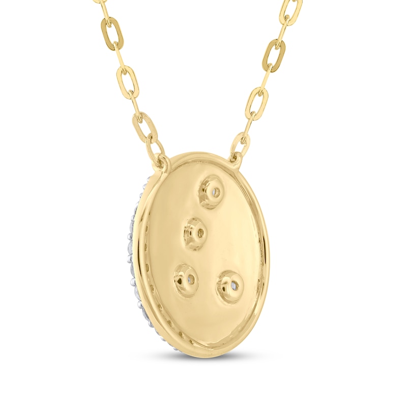 Main Image 2 of STUDIO BY KAY Diamond Moon & Stars Medallion Necklace 1/5 ct tw 10K Yellow Gold 18&quot;