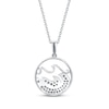 Thumbnail Image 3 of Diamond Ocean Waves Circle Necklace 1/8 ct tw Sterling Silver 18&quot;