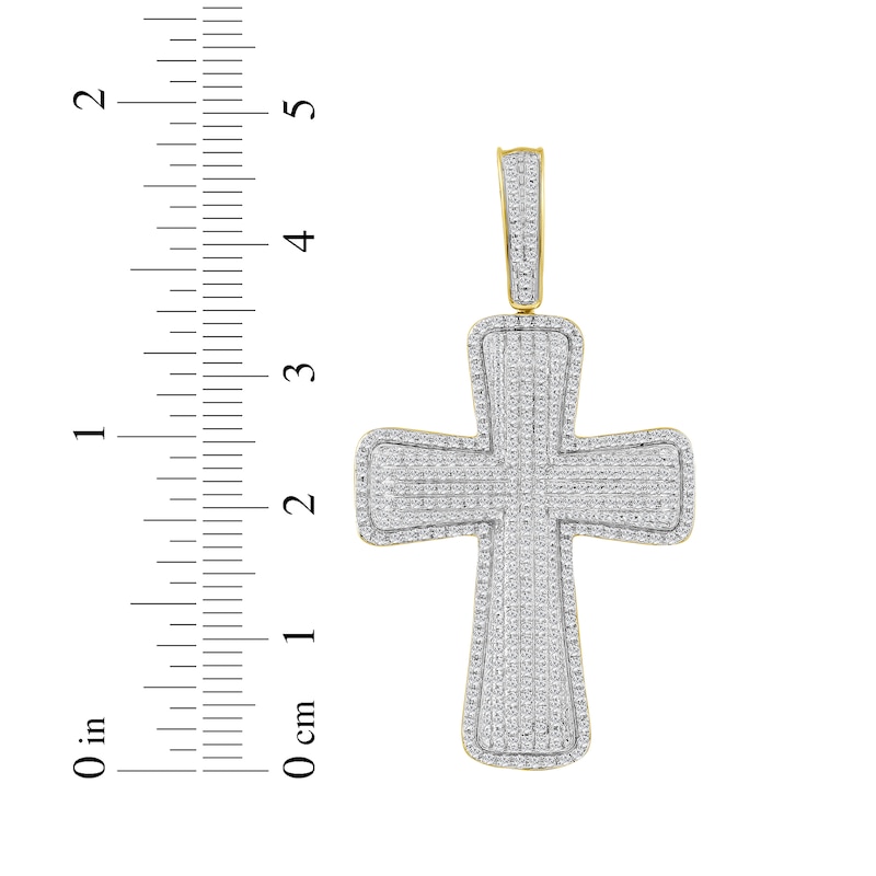 Main Image 3 of Men's Diamond Puff Cross Charm 1 ct tw 10K Yellow Gold