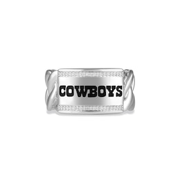 True Fans Dallas Cowboys 1/10ct tw Diamond &quot;COWBOYS&quot; Chain Ring Sterling Silver