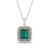 Thumbnail Image 1 of Le Vian Vault Emerald-Cut Emerald Necklace 1-1/5 ct tw Diamonds Platinum 18&quot;