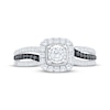 Thumbnail Image 3 of Now + Forever Round-Cut White & Black Diamond Halo Engagement Ring 5/8 ct tw 14K White Gold