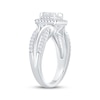 Thumbnail Image 2 of Now + Forever Princess-Cut Quad Diamond Double Halo Engagement Ring 5/8 ct tw 14K White Gold