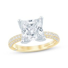 Monique Lhuillier Bliss Princess-Cut Lab-Grown Diamond Engagement Ring 3-5/8 ct tw 18K Two-Tone Gold