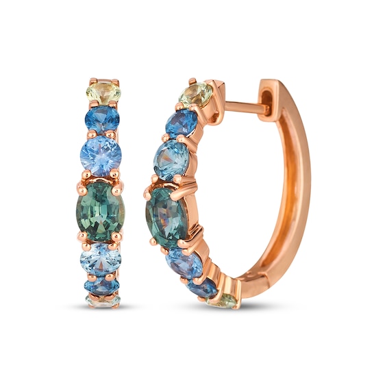 Le Vian Montana Sapphire Ombré Hoop Earrings 14K Strawberry Gold
