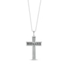 Thumbnail Image 1 of Men's Beveled-Edge Engravable Cross Necklace Sterling Silver 22&quot;