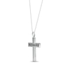 Thumbnail Image 2 of Men's Beveled-Edge Engravable Cross Necklace Sterling Silver 22&quot;