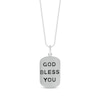 Thumbnail Image 2 of Men's Diamond Double-Sided Dog Tag Necklace 1/5 ct tw Sterling Silver 22&quot;