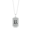 Thumbnail Image 1 of Men's Diamond Accent Dog Tag Medieval Script Initial Necklace Sterling Silver 22&quot;