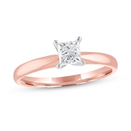 Diamond Solitaire Engagement Ring 1/2 ct tw 14K Rose Gold (I/I2)