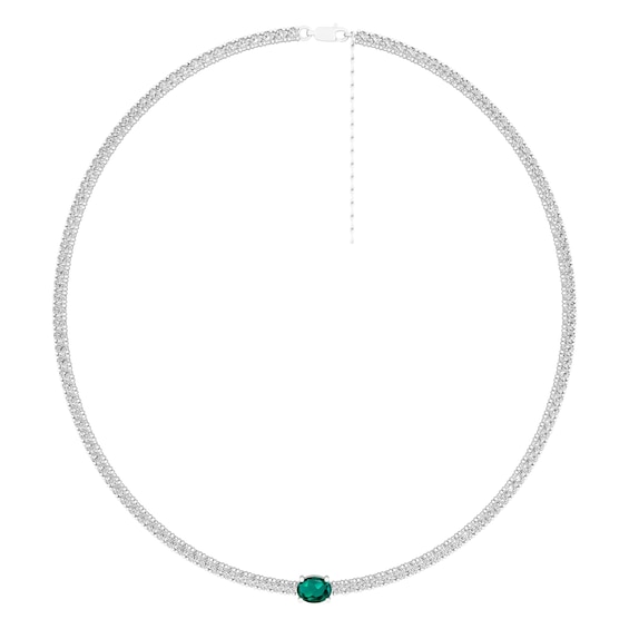 Sterling Silver Birthstone Tennis Necklace (1 Stone)