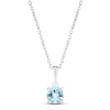 Thumbnail Image 1 of Aquamarine Birthstone Necklace Sterling Silver 18&quot;