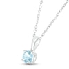 Thumbnail Image 2 of Aquamarine Birthstone Necklace Sterling Silver 18&quot;