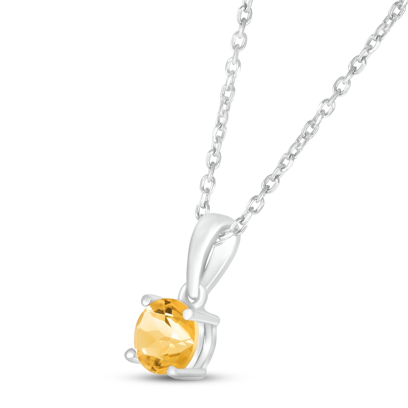 Main Image 2 of Citrine Birthstone Necklace Sterling Silver 18&quot;