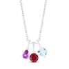 Thumbnail Image 4 of Lab-Created Opal Birthstone Necklace Sterling Silver 18&quot;