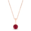 Thumbnail Image 1 of Lab-Created Ruby Birthstone Necklace 10K Rose Gold 18&quot;