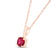 Thumbnail Image 2 of Lab-Created Ruby Birthstone Necklace 10K Rose Gold 18&quot;