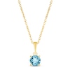 Thumbnail Image 0 of Swiss Blue Topaz Birthstone Necklace 10K Yellow Gold 18"