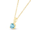 Thumbnail Image 1 of Swiss Blue Topaz Birthstone Necklace 10K Yellow Gold 18"