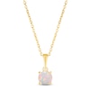 Thumbnail Image 1 of Lab-Created Opal Birthstone Necklace 10K Yellow Gold 18&quot;