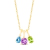 Thumbnail Image 3 of Lab-Created Opal Birthstone Necklace 10K Yellow Gold 18&quot;